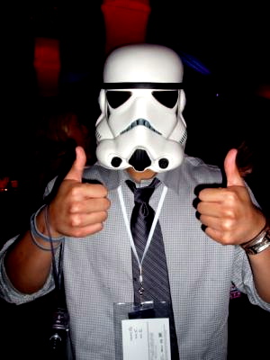Matthew Castaño gives Star Wars: Revenge of the Sith two thumbs up at the Benefit Screening in San Francisco,CA.