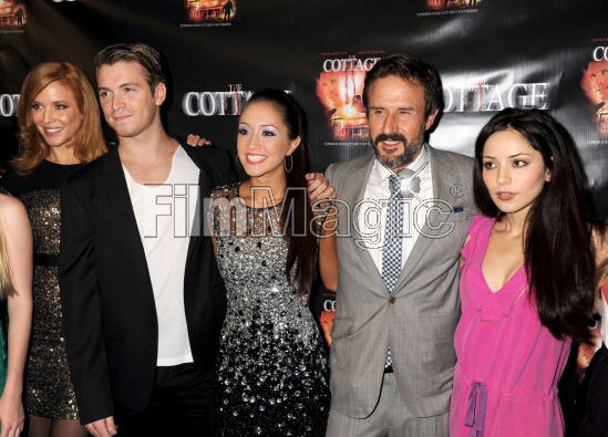 The Cottage Premiere Arrivals Rome Shadanloo with (starting from left) Kristen Dalton, Kyle Slabotsky, Alana O' Mara, and David Arquette.