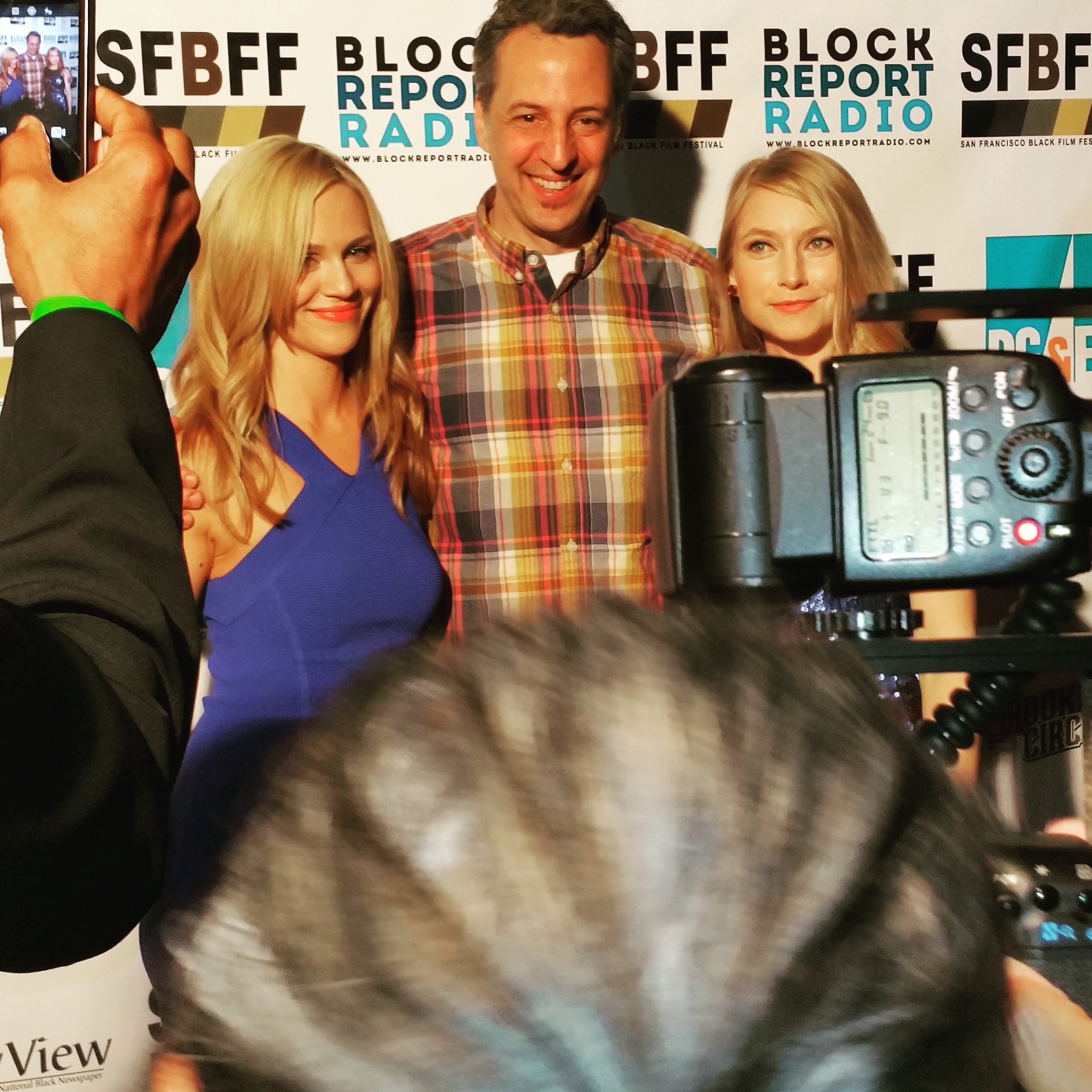 World Premiere of America Is Still the Place at the 2015 San Francisco Black Film Festival, with actress Nadia Gillespie (left) and director Patrick Gilles (center). Sundance Kabuki Theatre, San Francisco.