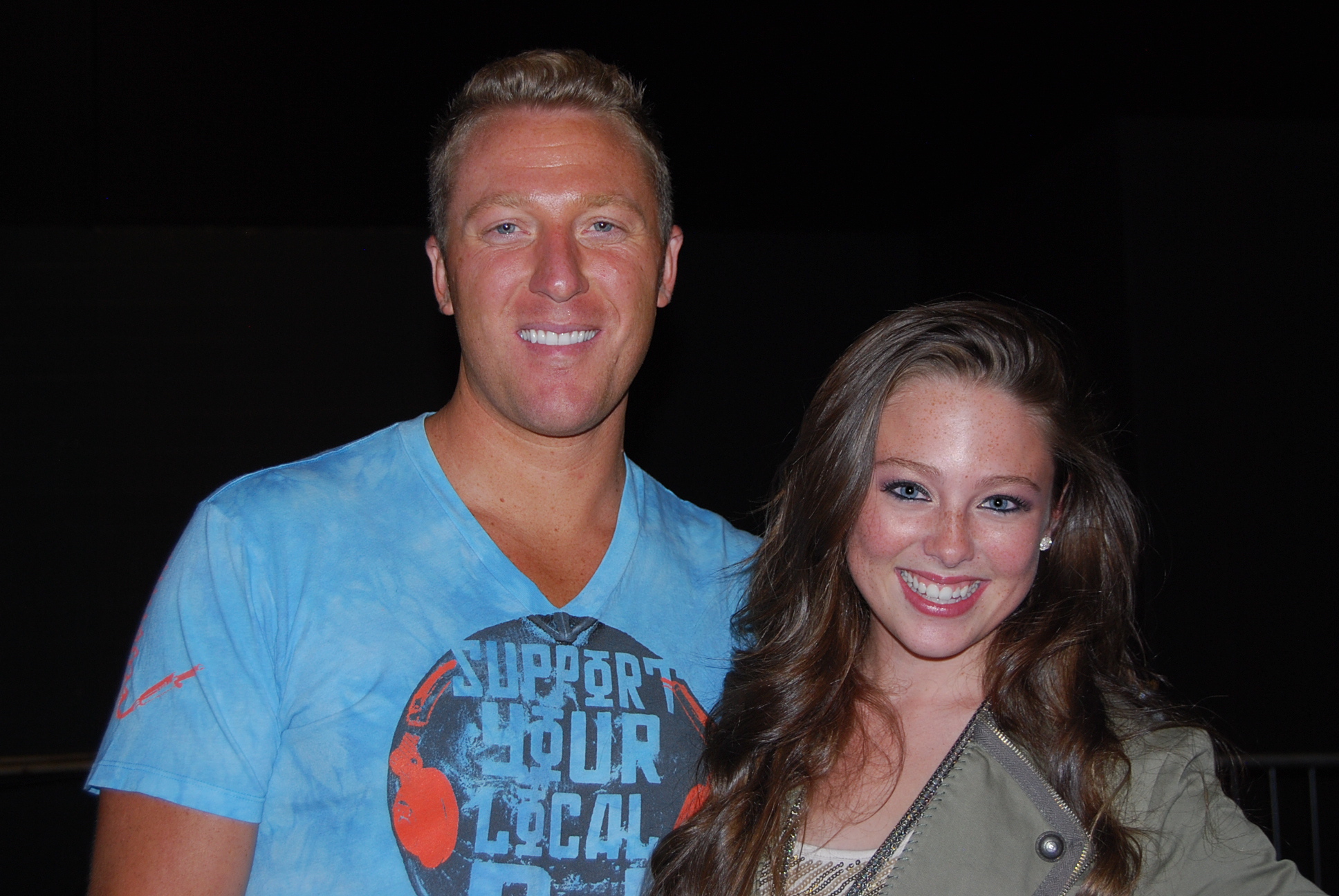 Sarah McMullen & Chuck Strouth backstage at the Cody Simpson/ Sarah McMullen concert in Wichita, KS