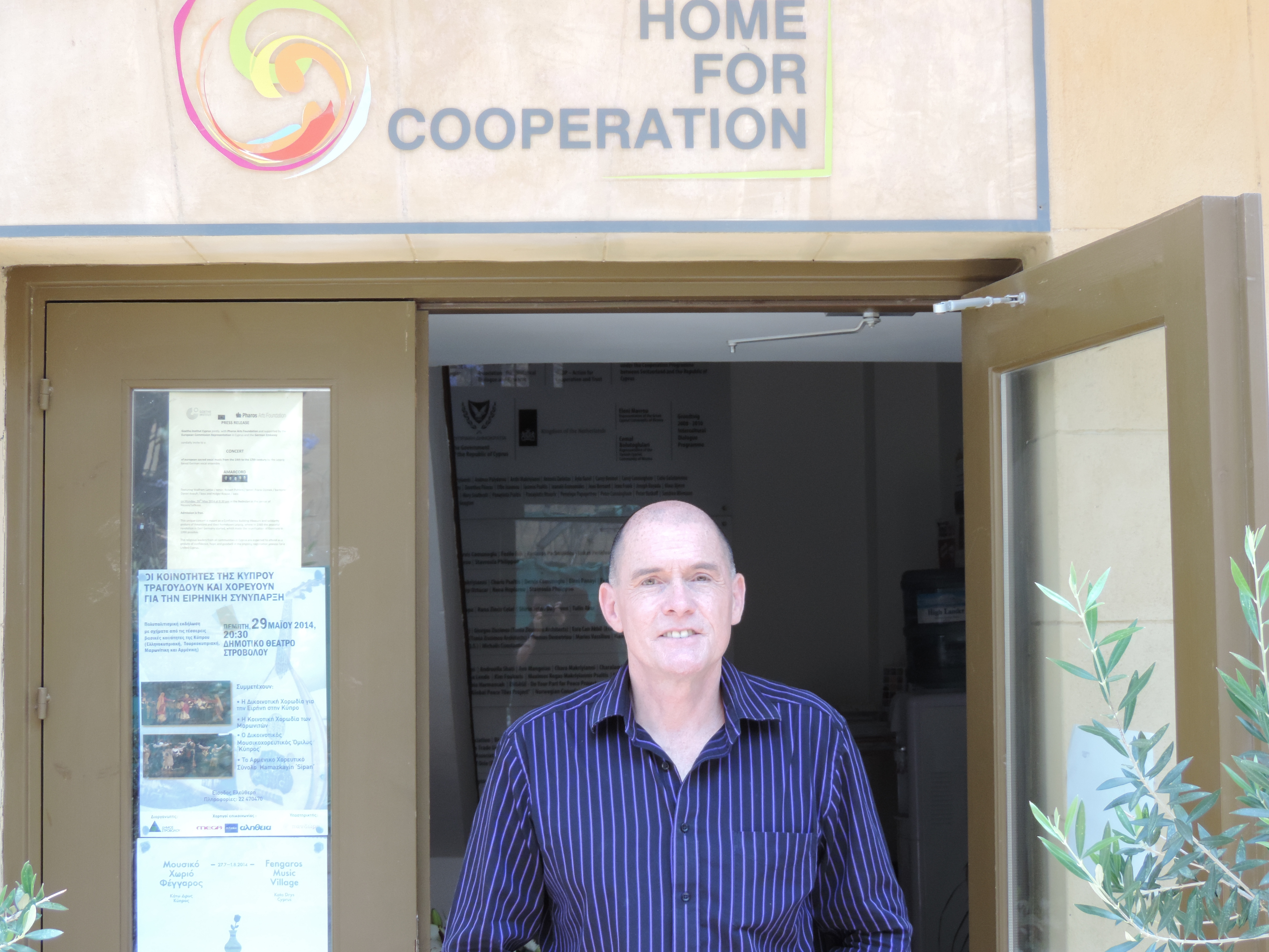 Neil McCartney after the press conference to launch the Golden Island International Film Festival. The event was held in the UN Buffer Zone in Nicosia in Cyprus on 24 May 2014.