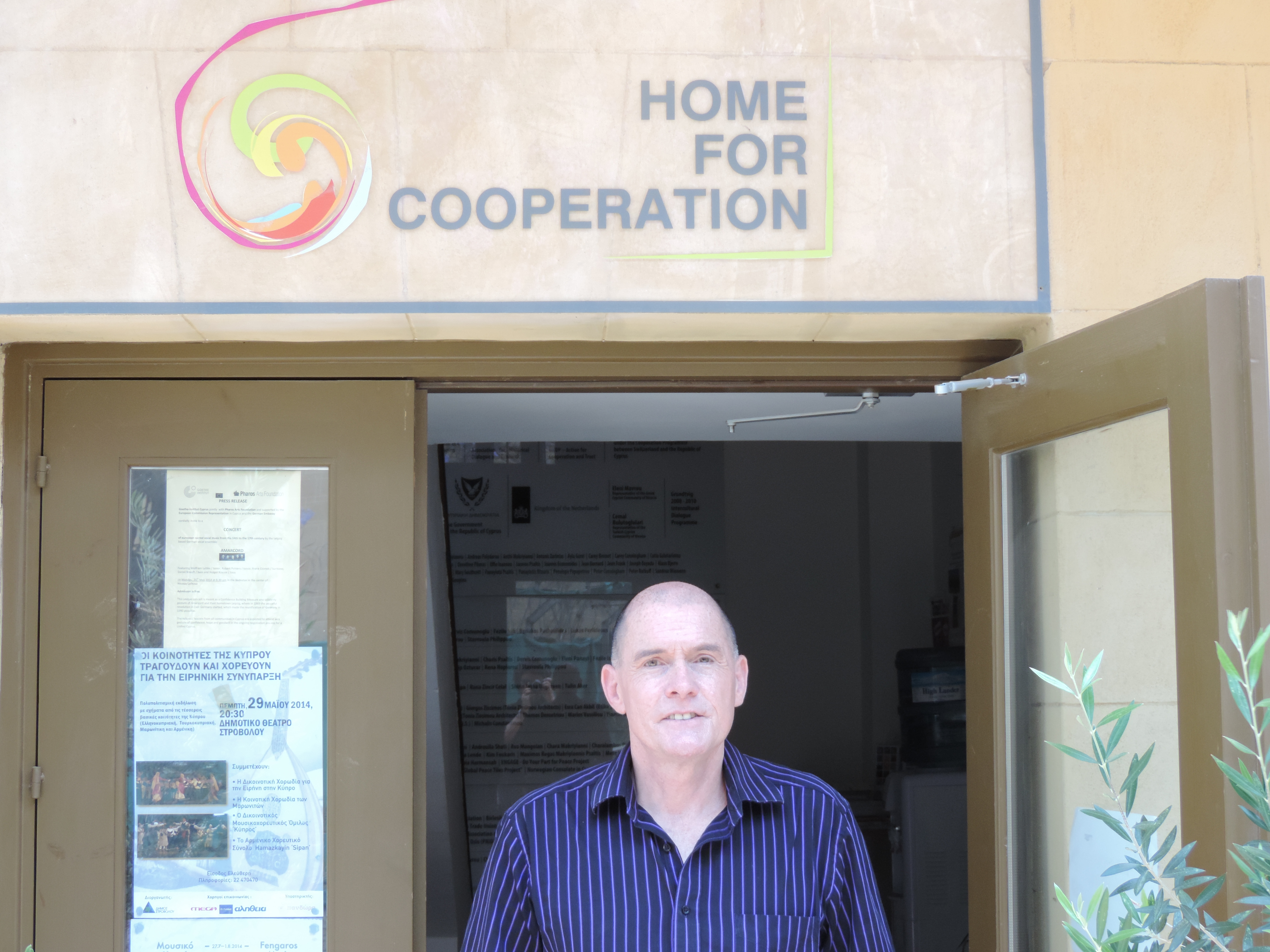 Neil McCartney after the press conference to launch the Golden Island International Film Festival. The event was held in the UN Buffer Zone in Nicosia in Cyprus on 24 May 2014.