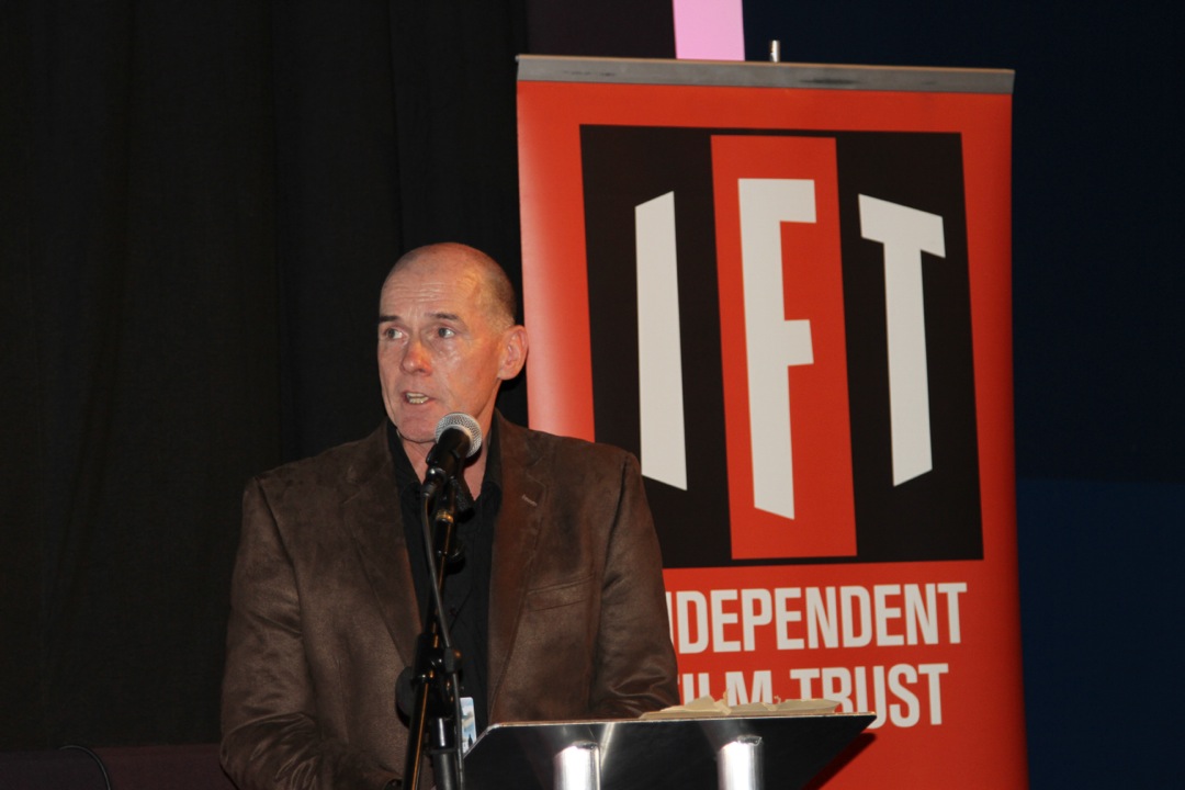 Neil McCartney accepting the Film of the Festival Award on behalf of Sam French, for Buzkashi Boys, at RFF Awards Night, 6 October 2012