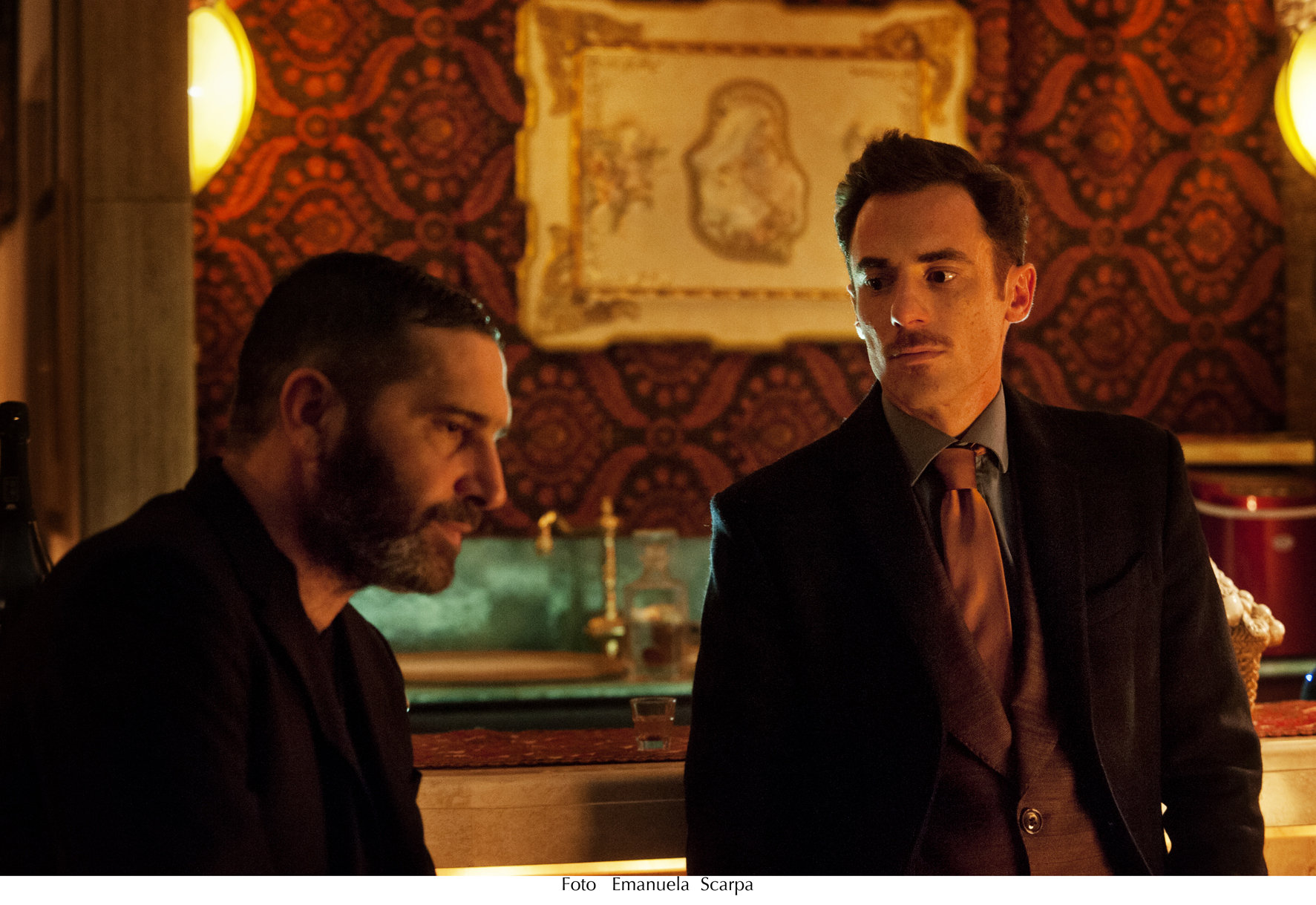 Still of Elio Germano and Adamo Dionisi in Suburra (2015)