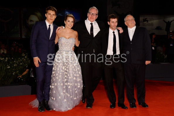 Actors Nolan Gerard Funk, Tenille Houston, screenwriter Bret Easton Ellis, actor James Deen and director Paul Schrader attend 'The Canyons' Premiere during The 70th Venice International Film Festival at Palazzo Del Cinema on August 30, 2013