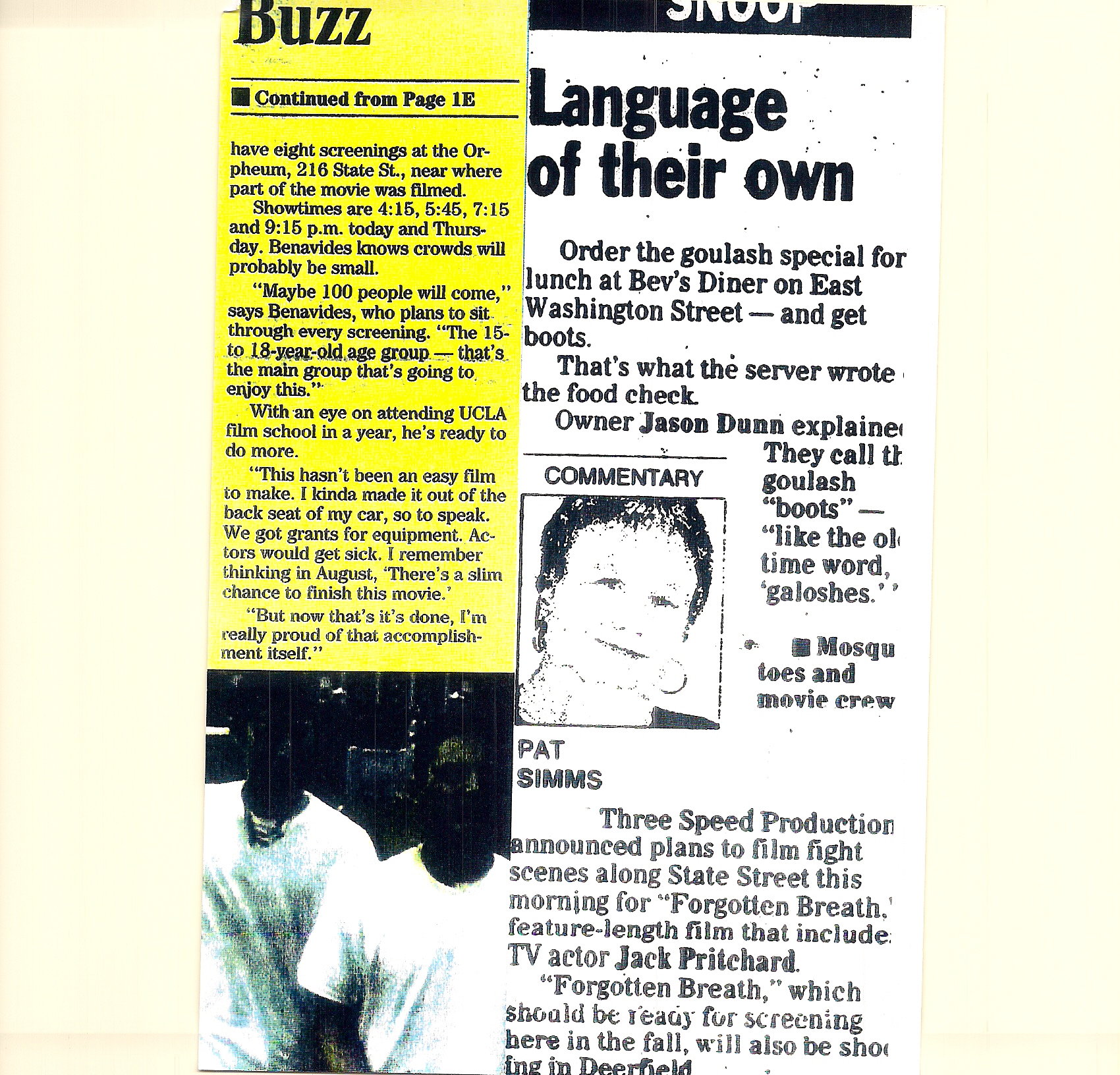 Wisconsin State Journal on writer/director/producer Samuel N. Benavides Dec 2nd, 1997