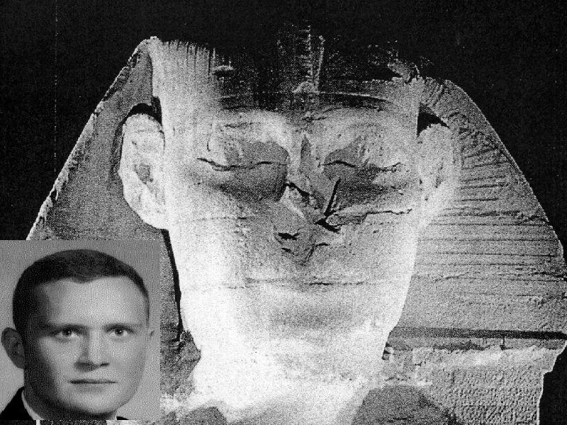 LE Leon Earl Cooper , Sphinx 2,500 BC to today - Pillar at the border of Egypt.