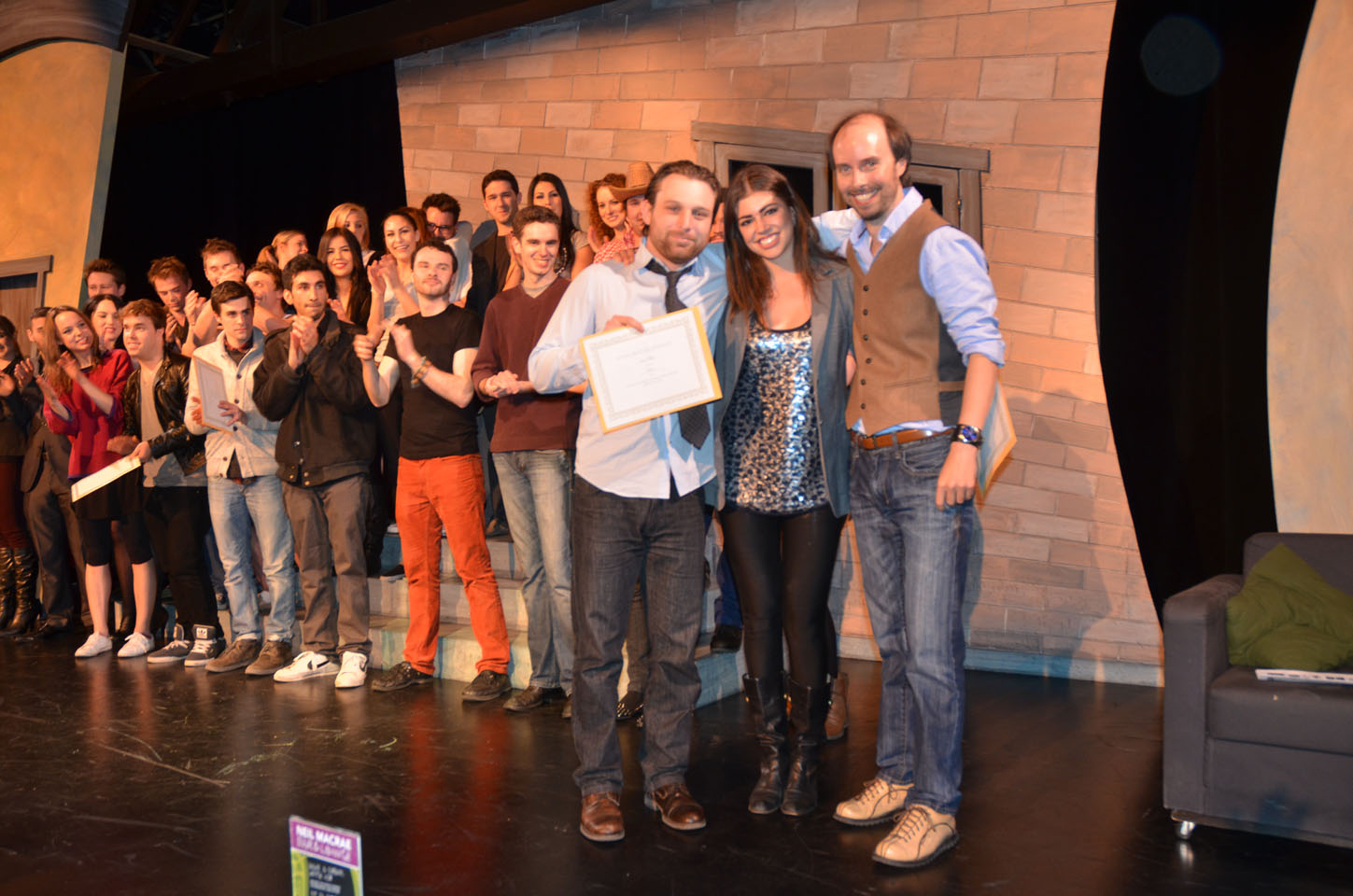 Conor Gomez and Kristina Tywoniuk accepting the 2nd place award in the scene category at VADA's 2013 Showcase.