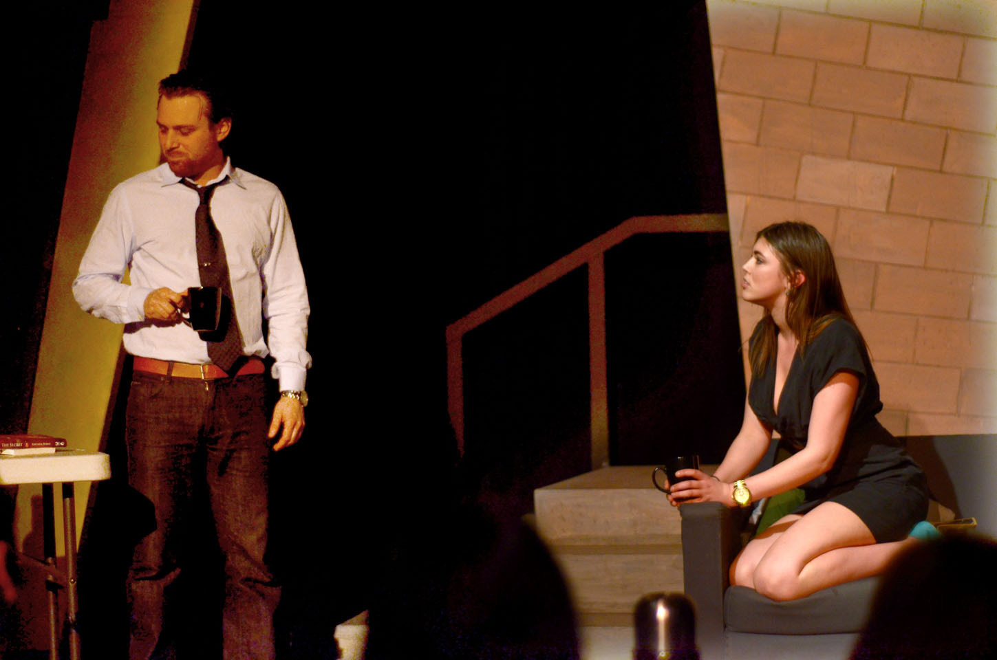 Conor Gomez playing Edward and Kristina Tywoniuk as Georgie in a scene from Theresa Rebeck's Spike Heels. 2nd place winner in the scene category at VADA's 2013 Showcase.