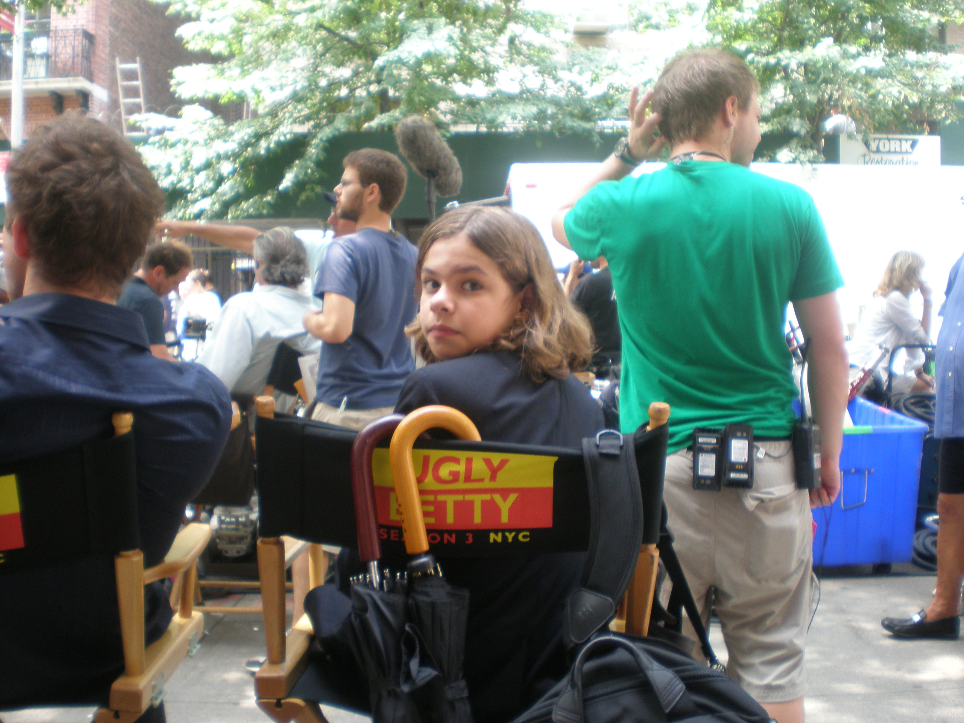 on set of Ugly Betty