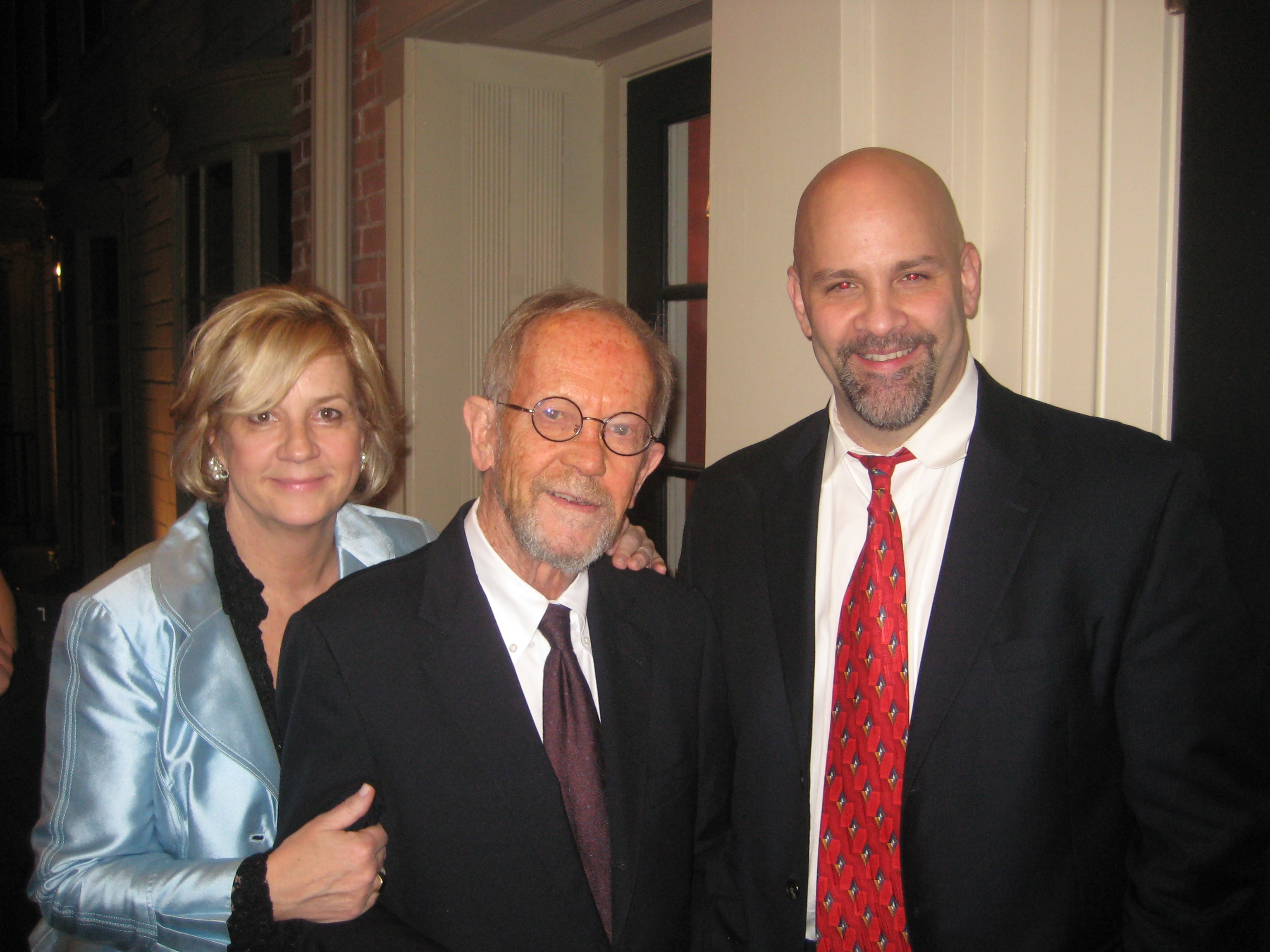 Kathy Wilson, Elmore Leonard, and Steven Karageanes at the Elmore Leonard Literary Arts and Film Festival in Birmingham, MI.