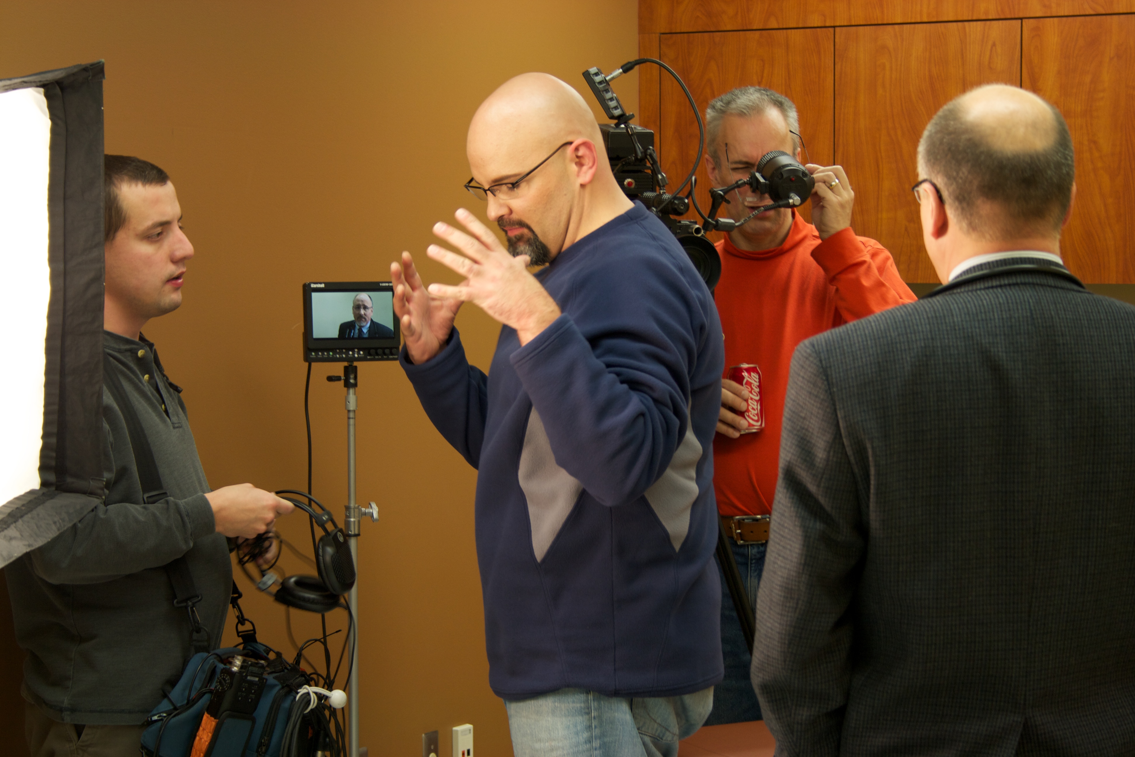 Steven Karageanes directing on the set of Pink Slip (2010).