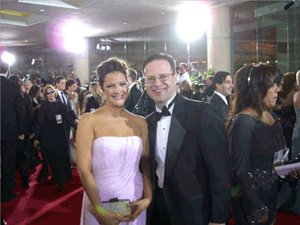 On the Red Carpet at the Golden Globe Awards with Drew Barrymore.