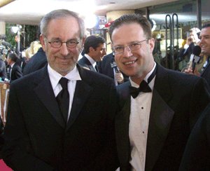 On the Red Carpet at the Golden Globe Awards with Steven Spielberg.