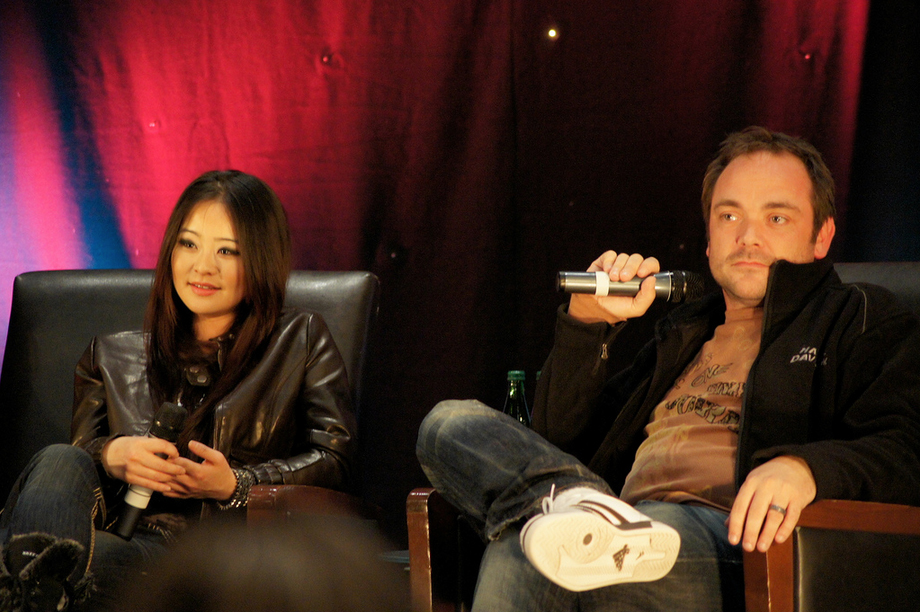 Julia Ling with Mark Sheppard