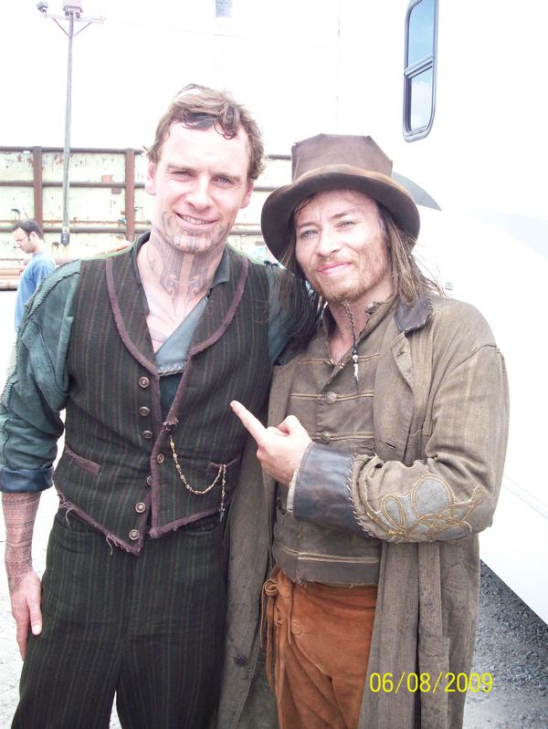 On the set of Jonah Hex with Michael Fassbender.