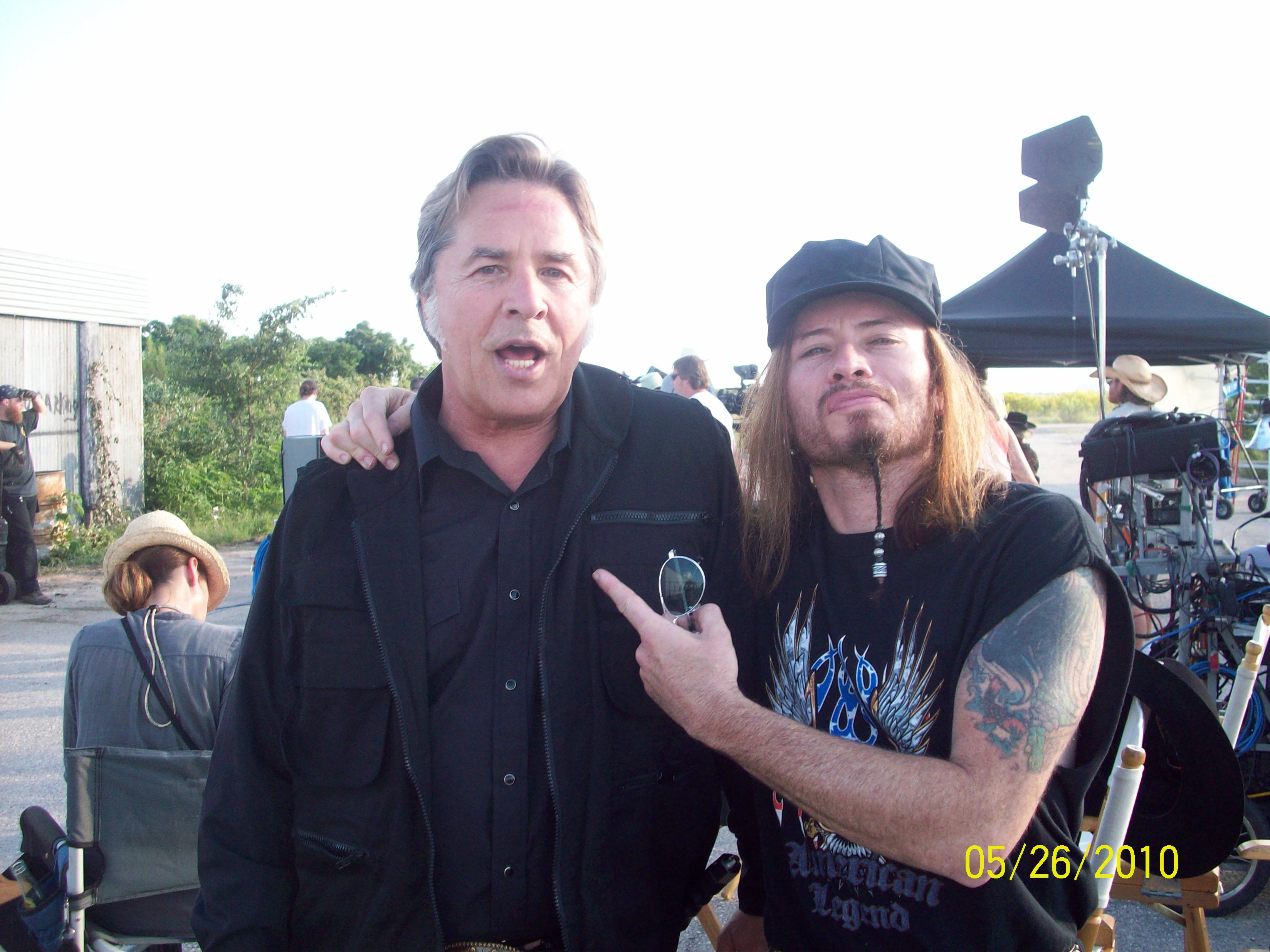 On the set of Machete with Don Johnson.