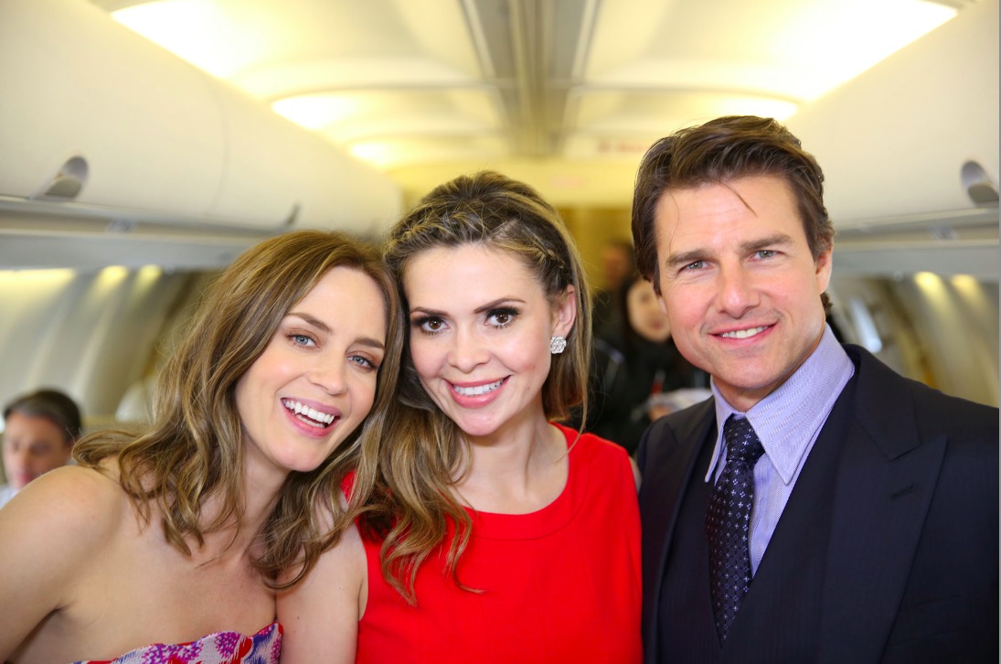Emily Blunt, Carly Steel and Tom Cruise attend Edge of Tomorrow press day