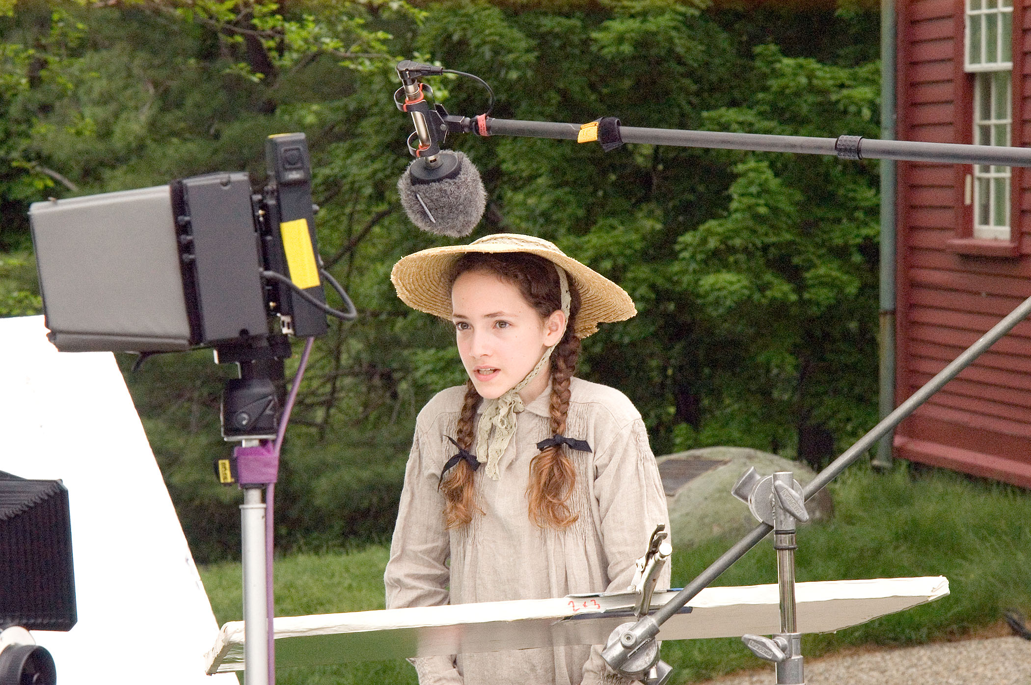 Emily Sarah Stikeman on the set of the PBS Documentary Lousia May Alcott as 10 year old Lousia May Alcott