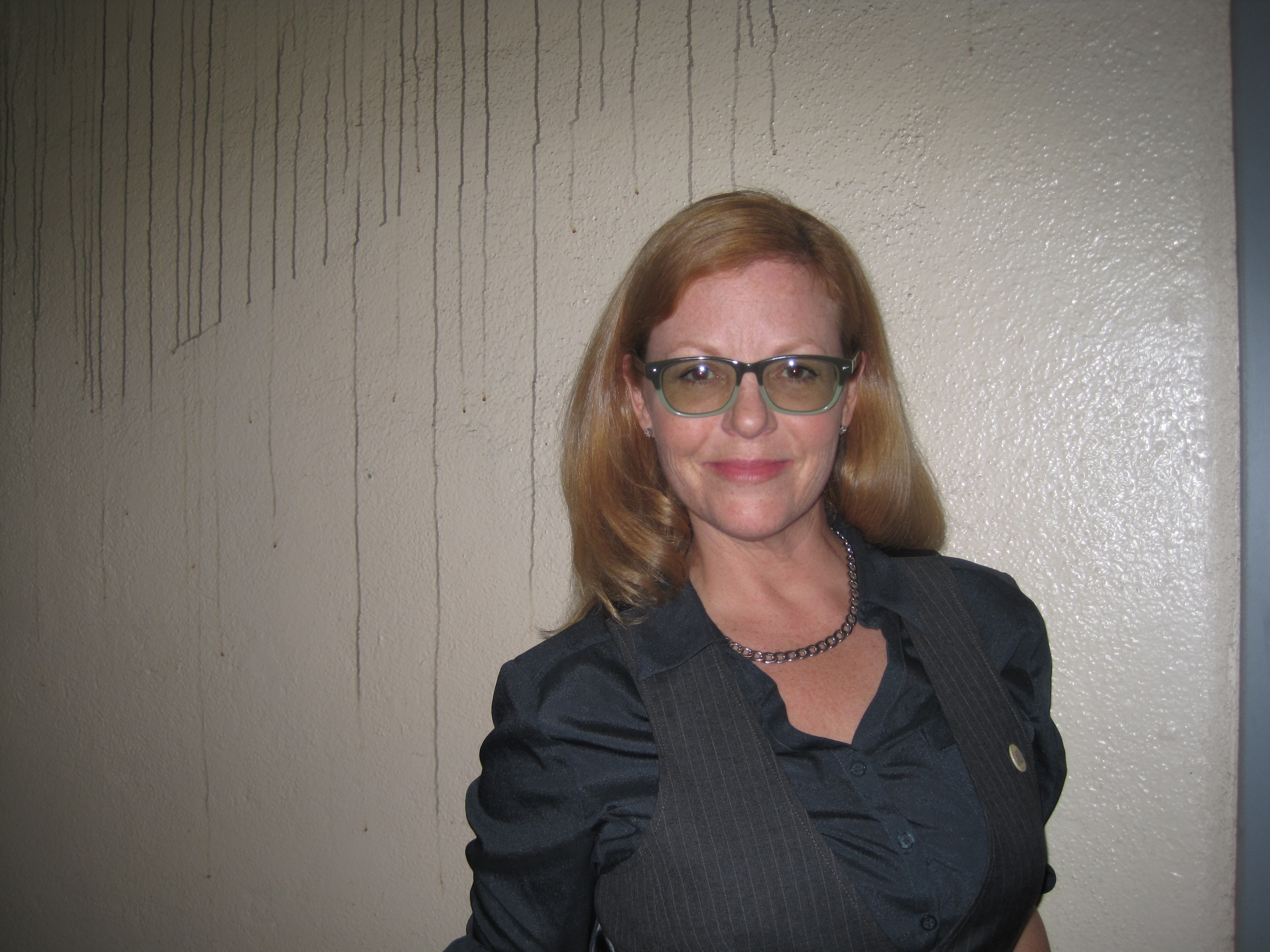 Karen E. Wright, on set in Los Angeles, CA