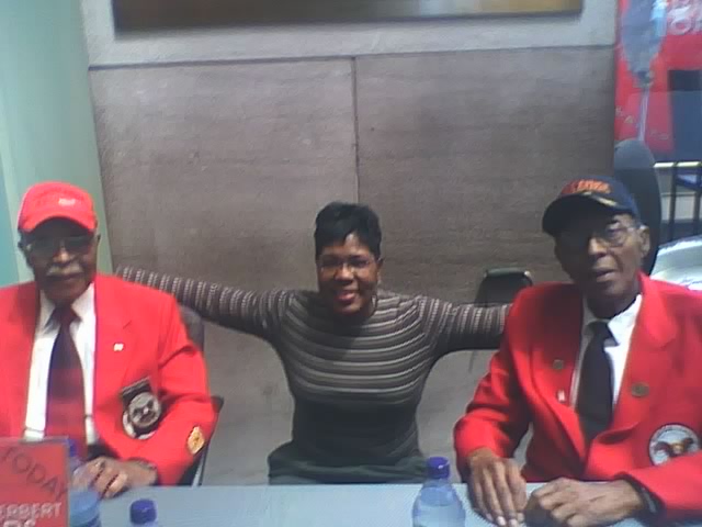 Kimberly with the Original Tuskegee Airmen Curtis Robinson and Charles Herbert Flowers, Jr.in Washington,DC