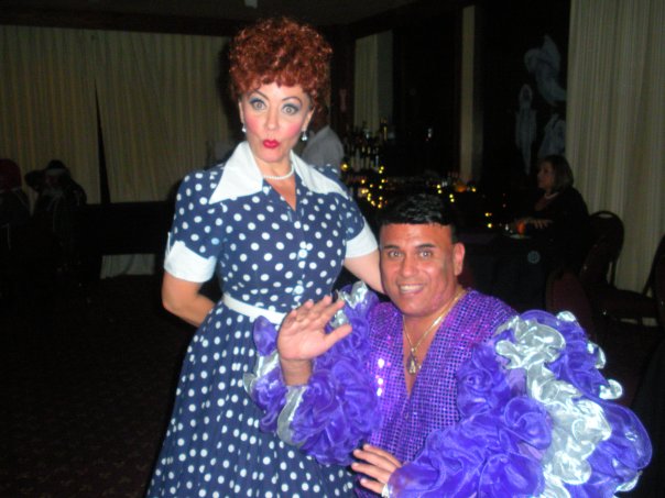 Paloma Morales as Lucy Ball. MC at a Halloween Dance in Hollywood, California.