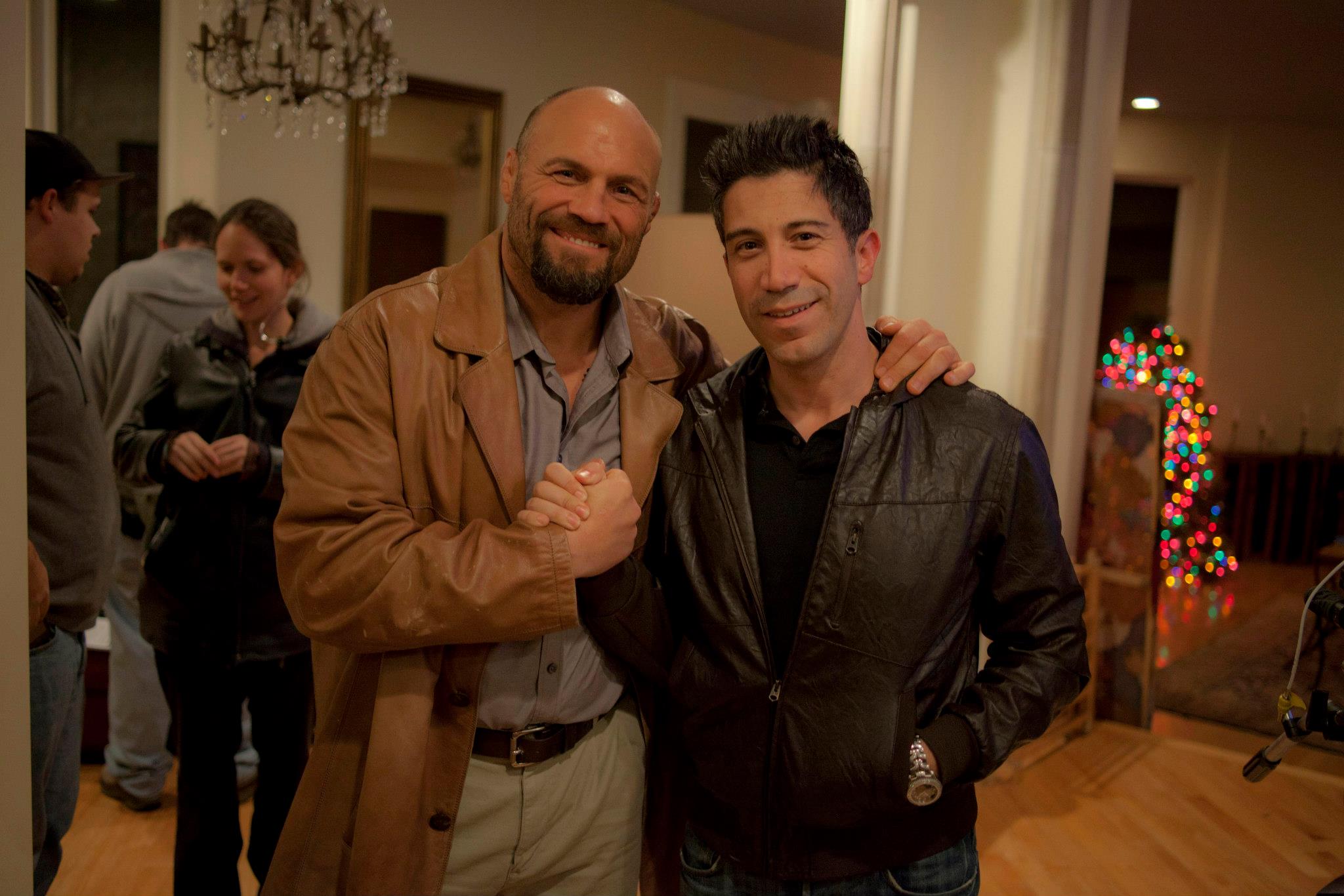 Gianni Capaldi and Randy Couture on set