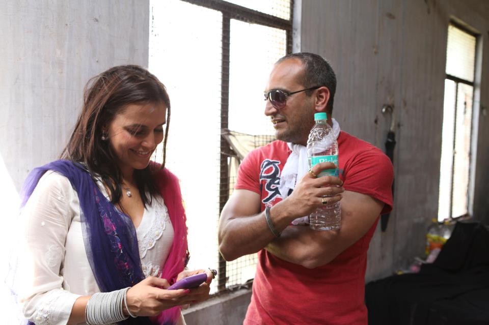 With Neha Dhupia on the sets of Rangeelay