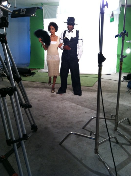 Elesia Marie on the set of Why You Raggin music video by Dessy DiLauro