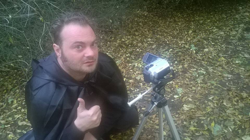 Filming in the woods for Terror Tales of the Crimson Creeper (2016)