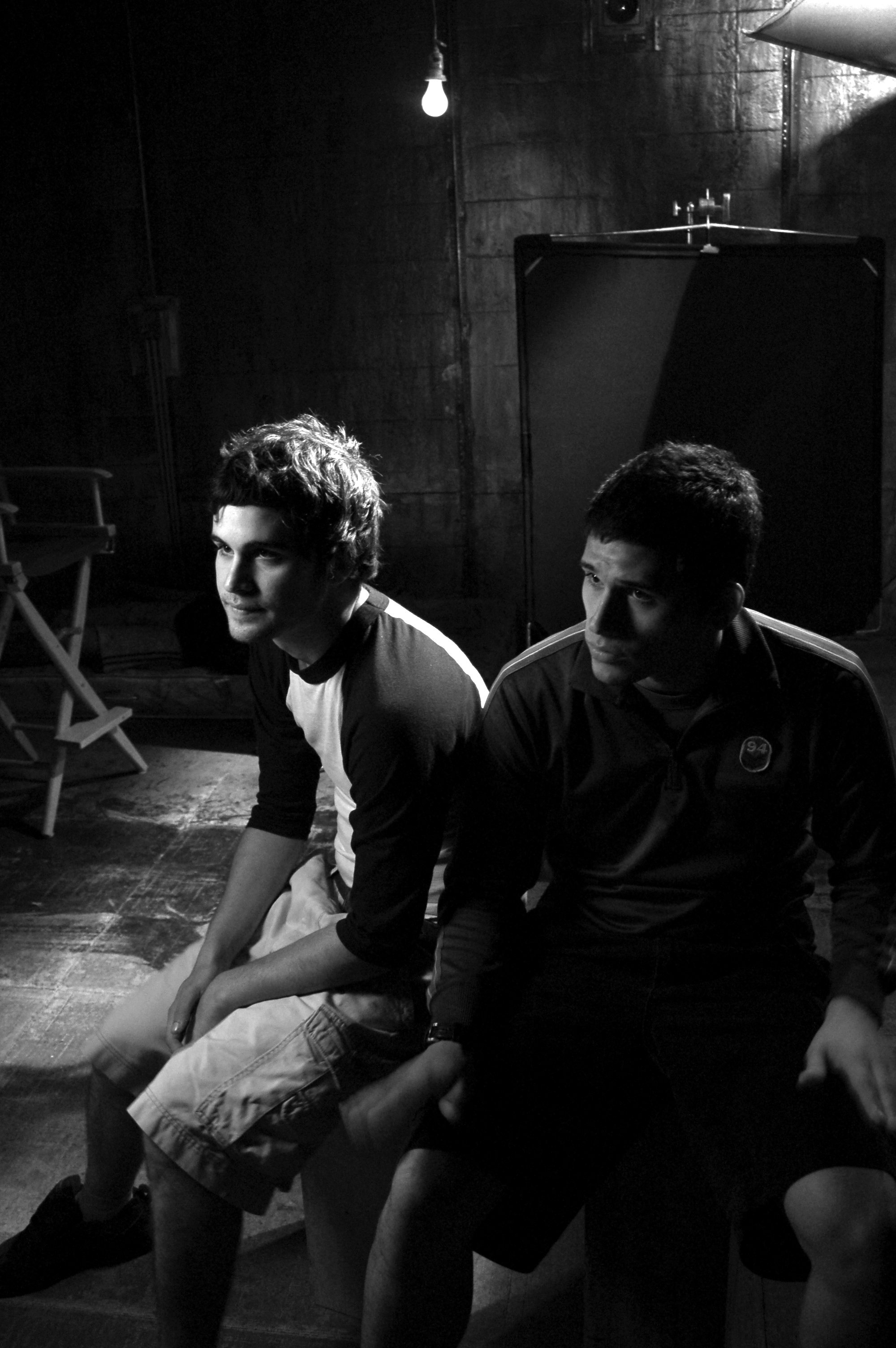 Directors Andres Meza-Valdes, left, and Diego Meza-Valdes, right, on set of 