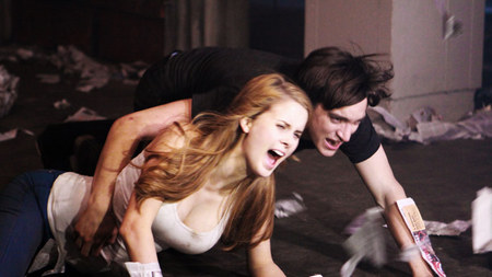 Leanne Lapp and Richard Harmon in Grave Encounters 2