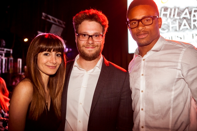 Nasim Pedrad, Seth Rogen and Nnamdi Asomugha at the 2013 Hilarity for Charity Event in Los Angeles