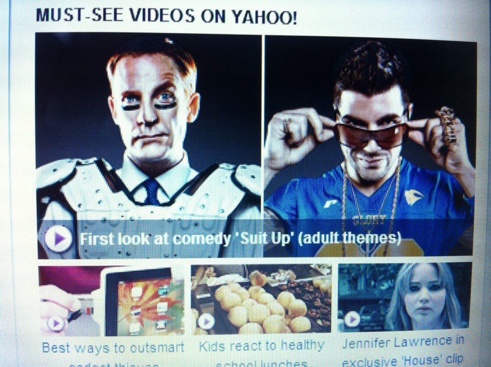 Our show on the main page of Yahoo