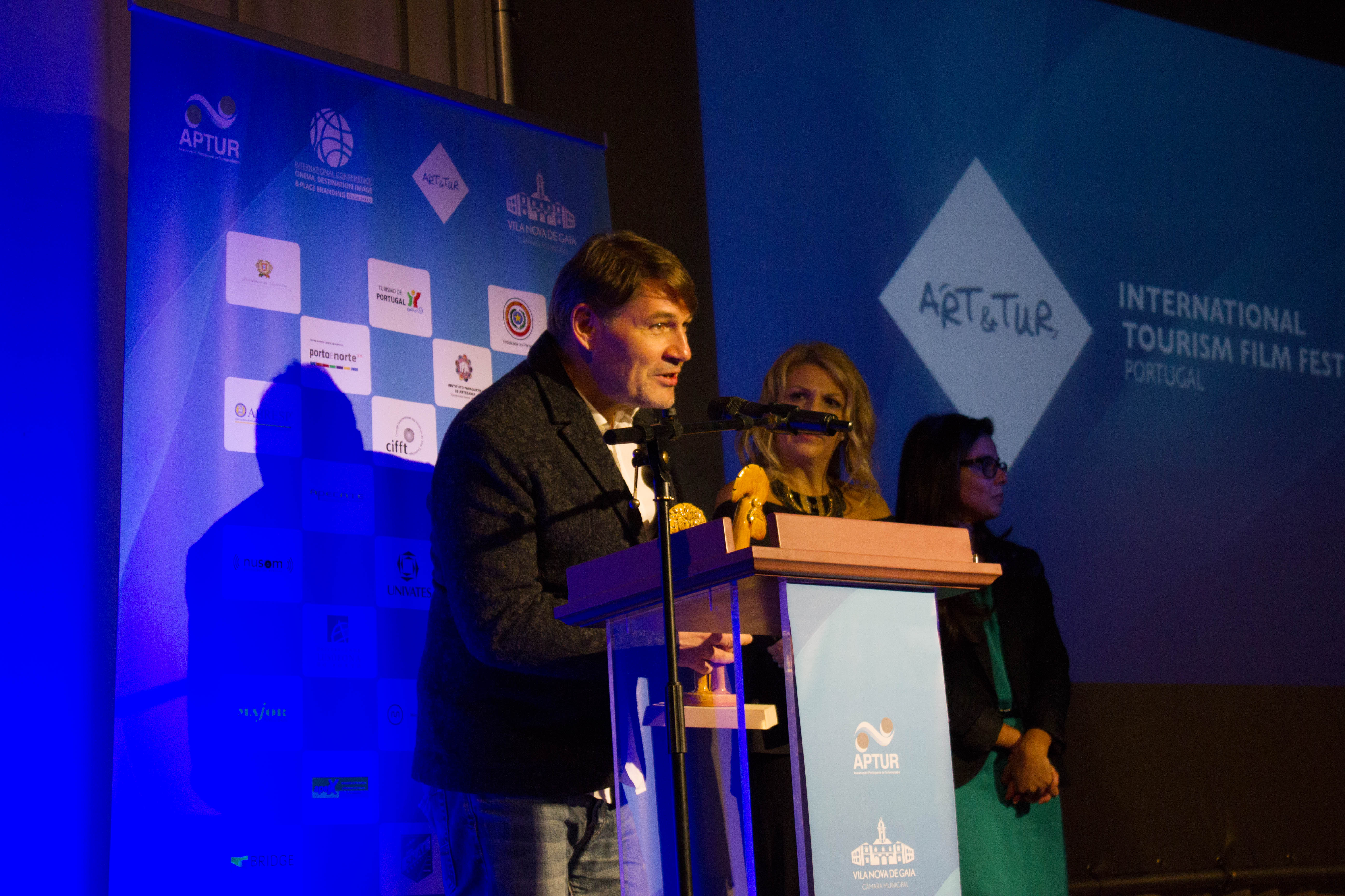 Jeremy JP Fekete by the ART&TUR Tourism Film Festival 2015 in Porto / receives the 