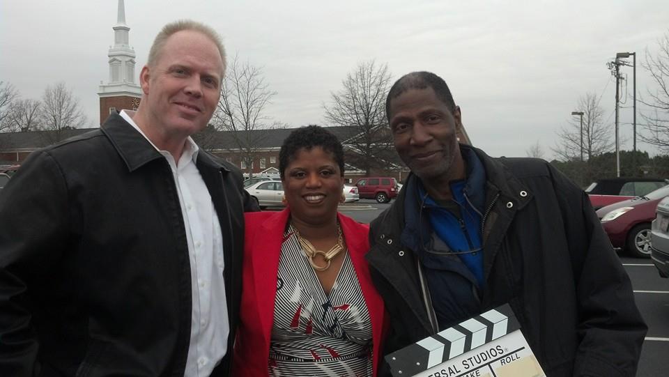 On location for the filming of Anger with Actor, Mel Burch, and Director, Bert Williams.