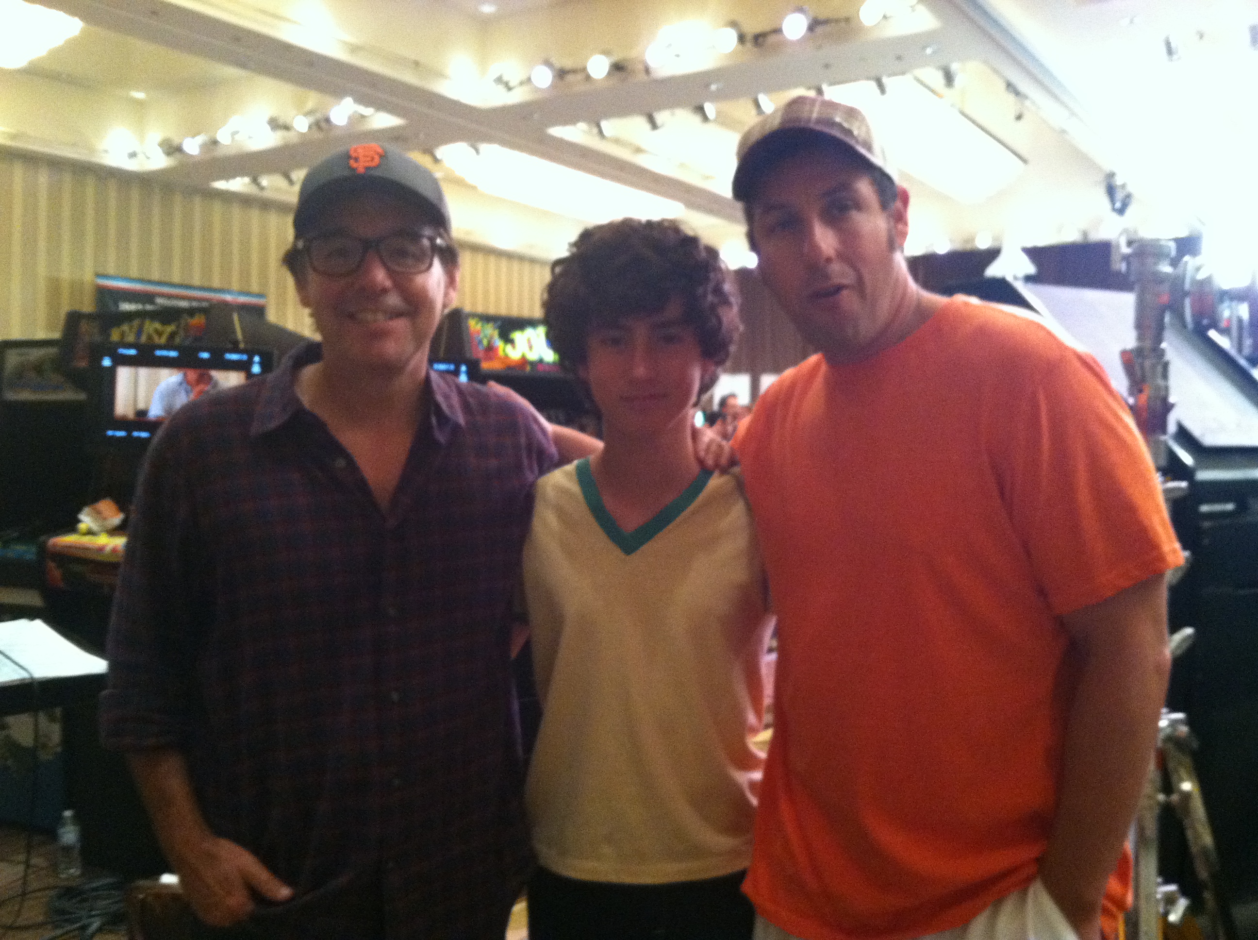 Anthony Ippolito with Chris Columbus and Adam Sandler-Pixels