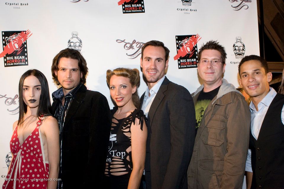 Cassandra Church, Rick Irwin, Sanny Van Heteren, Ivan Djurovic, Dave Parker, and Jose Daniel Figueroa at Big Bear Horror Film Festival Red Carpet Kick-off for ColdWater.