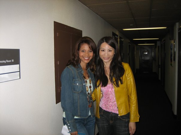 Renée Jones (Left) & Linda Wang (Right) in between takes on NBC TV's Days of our Lives.