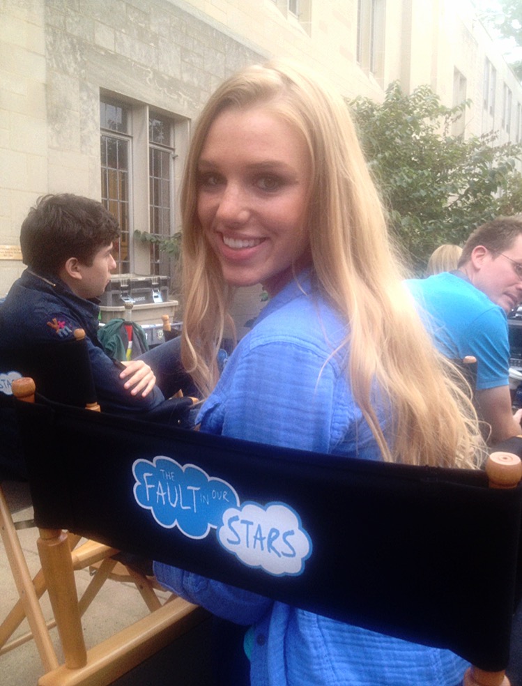 Emily Peachey on set of The Fault In Our Stars