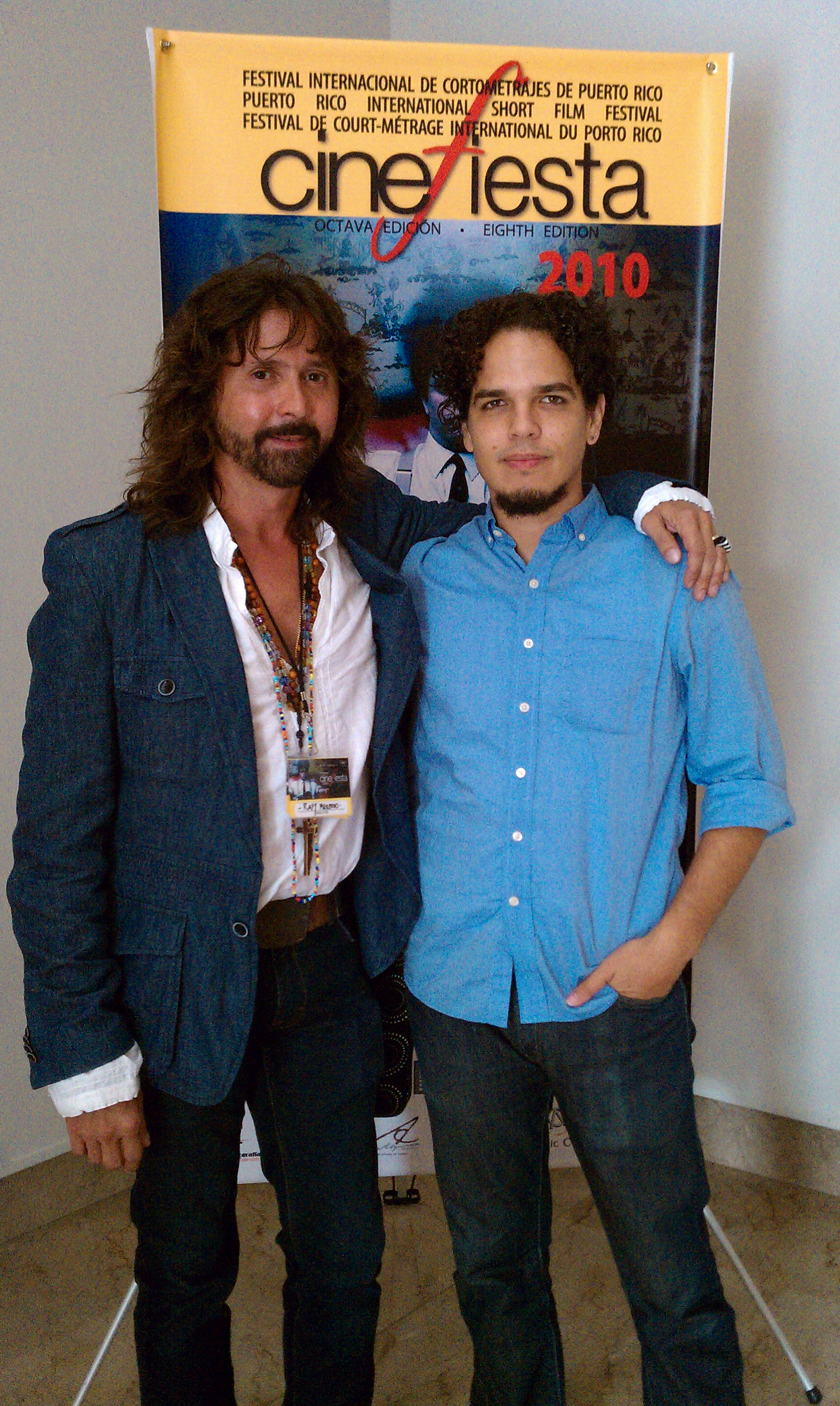 Director Rafi Mercado with composer E. Bayoán Ríos-Escribano at Cinefiesta, San Juan, Puerto Rico