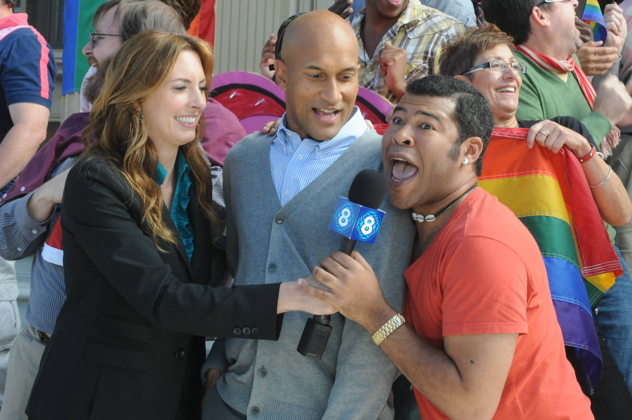 Still of Keegan-Michael Key, Jordan Peele and Erin Gibson in Key and Peele (2012)