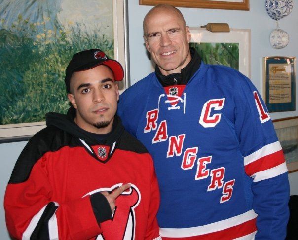 W/ Mark Messier. Pepsi/Lays commercial shoot.