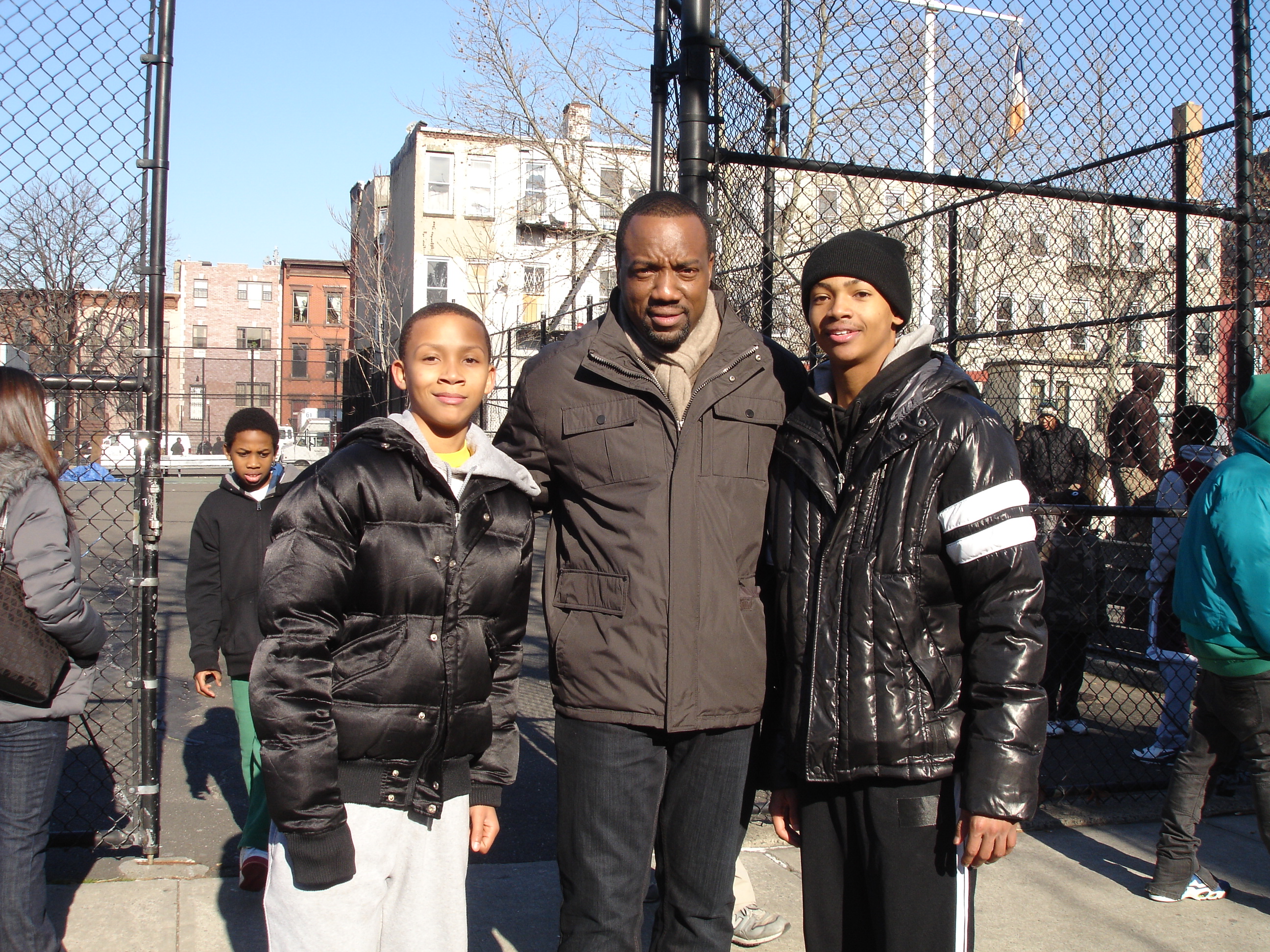 Germir Robinson(Left), Malik Yoba and Gerold Robinson, Jr.(right) on set of Person of Interest Episode 1.14 Wolf and Cub