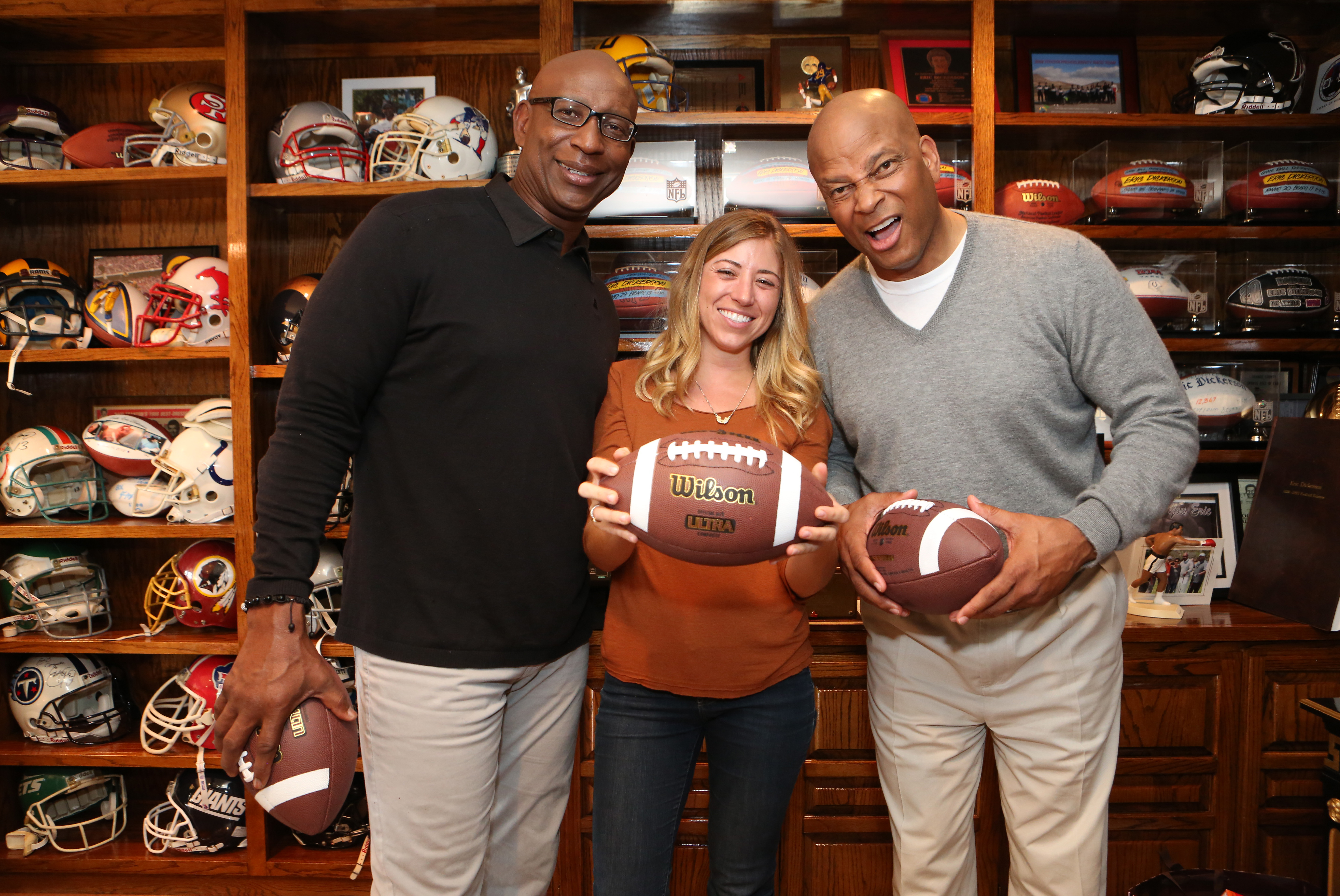 Sarah Hummert is behind the scenes for Butterfinger with Eric Dickerson and Ronnie Lott.