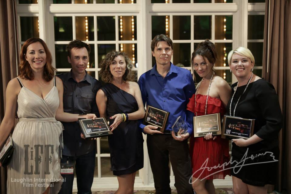 After winning Best Comedy at LiFF, Malani Coomes, Jonathan Coomes, Rachel Coomes, Owen Dara, Jessica Lancaster, and Alissa Davis