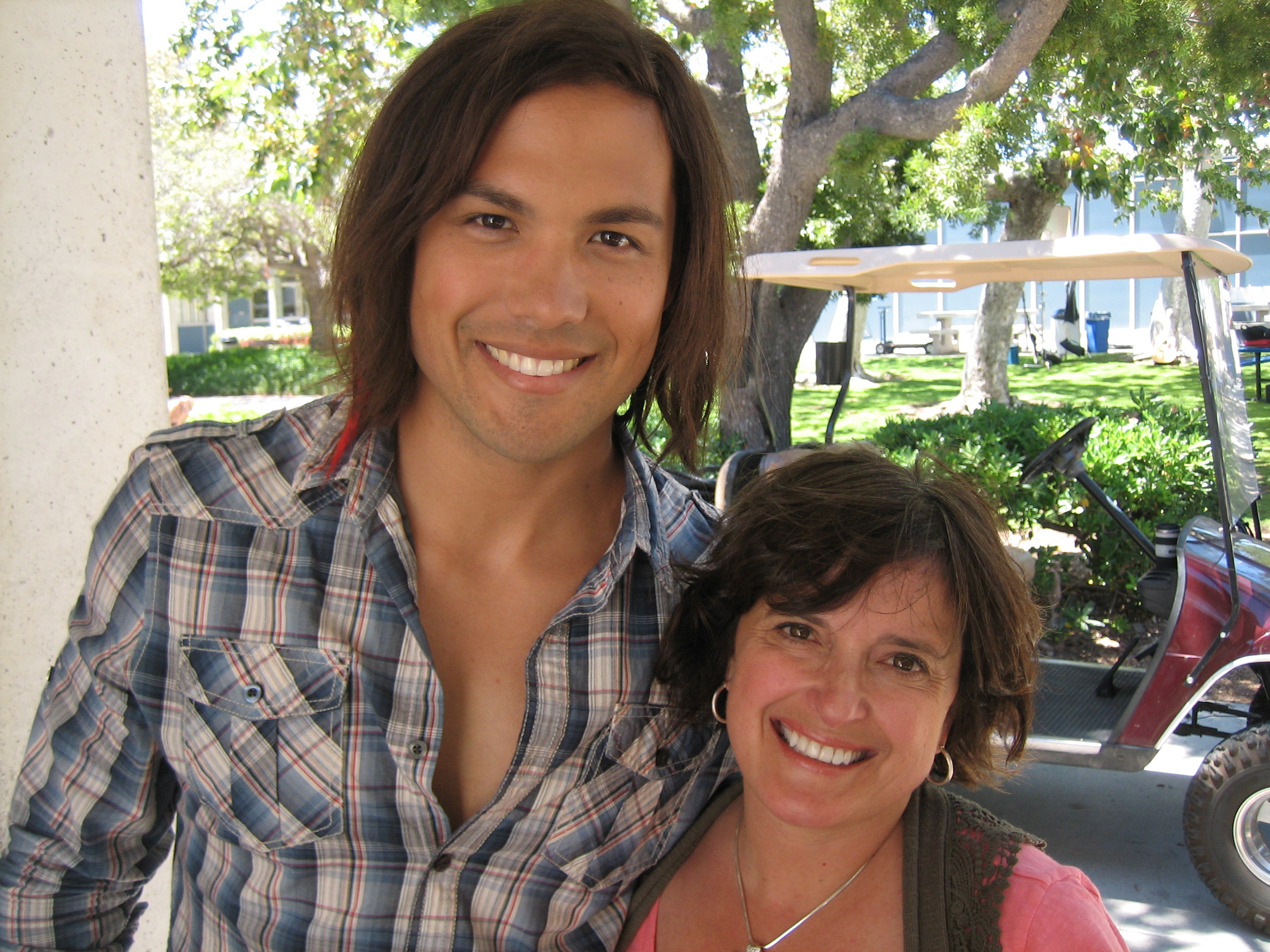 Michael Copon and Vida Maine on the set of Music High