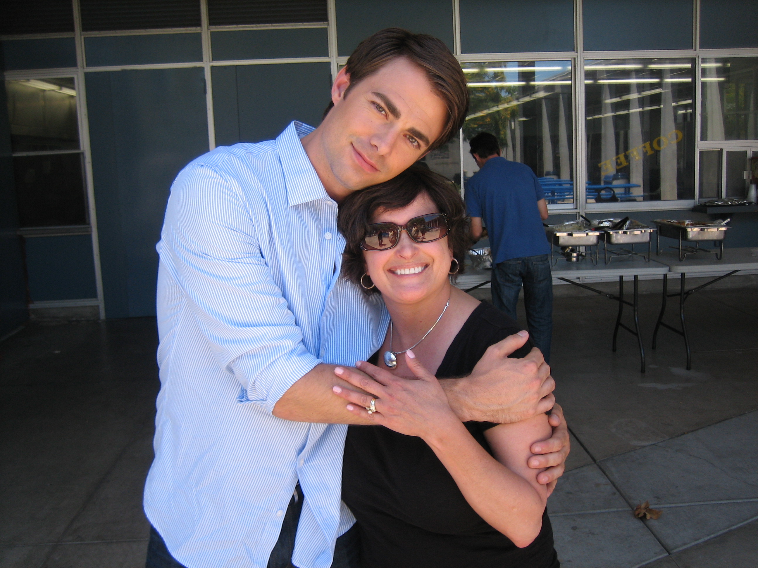 Jonathan Bennett and Vida Maine on the set of Music High