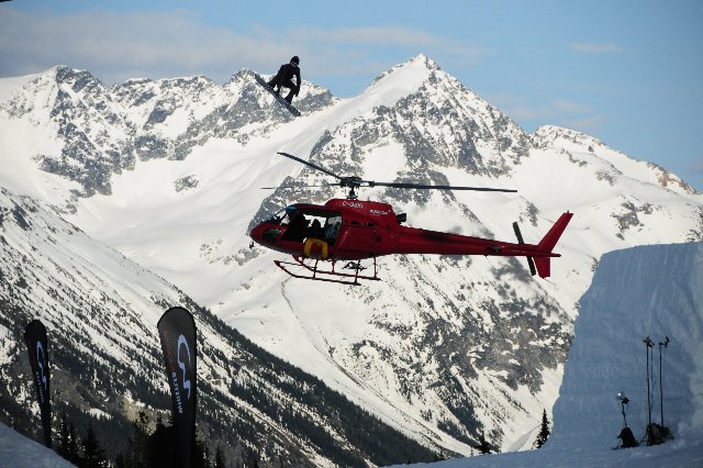 Steve flying for an upcoming ski film in Whistler, British Columbia.