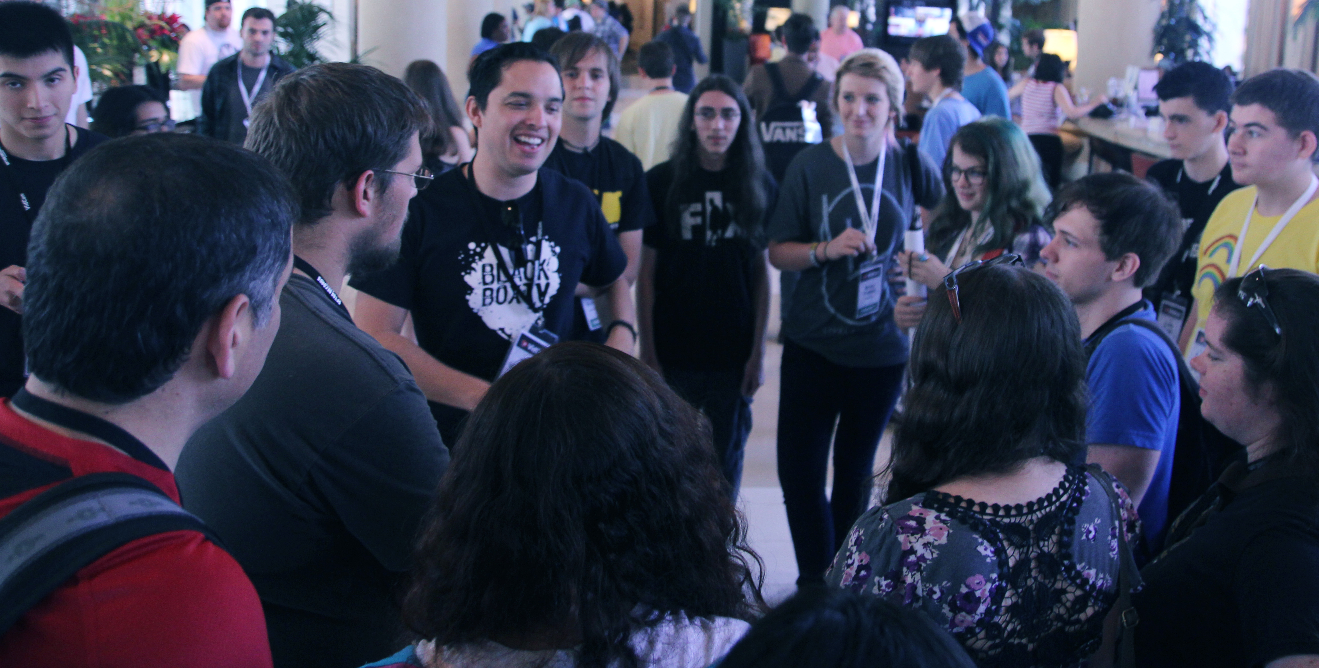 Tony E. Valenzuela with fans at VidCon. (2011)